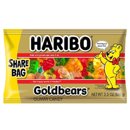 Haribo Haribo Confectionery Gummi Candy Gold-Bears Share Bag 3.5 oz., PK18 30536